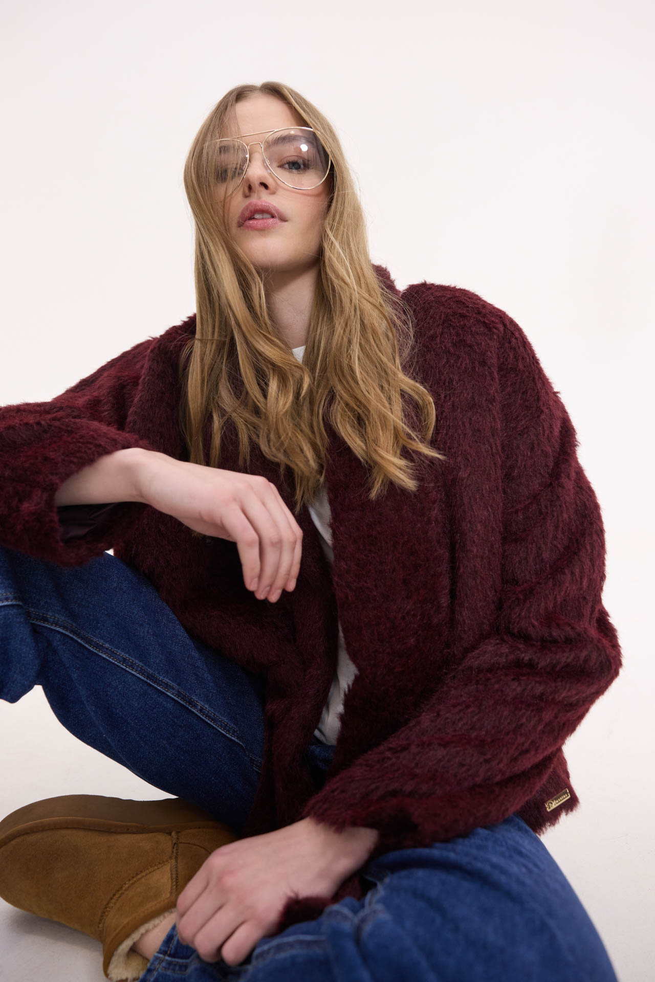 DonnaMartha169787 Κοντό παλτό teddy bear με κασκόλ - Image 1