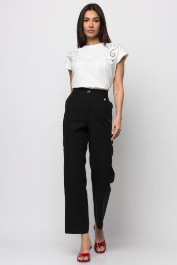 T-shirt με embroidere λευκό - Image 3