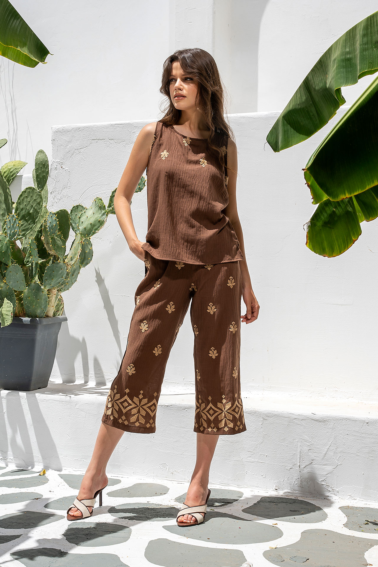 DSC00780 Boho σετ με κέντημα καφέ - Image 1