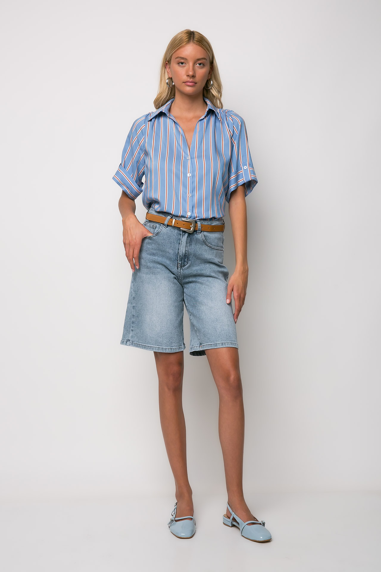 5DB_0479 Βερμούδα ελαστική denim - Image 1