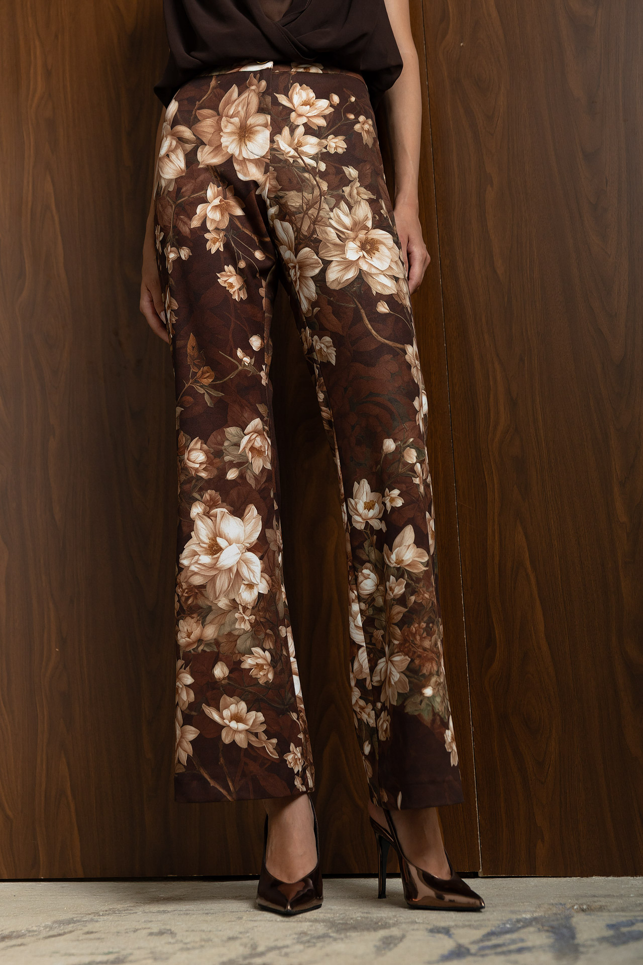 _P4A1002 Παντελόνι floral καμπάνα - Image 1